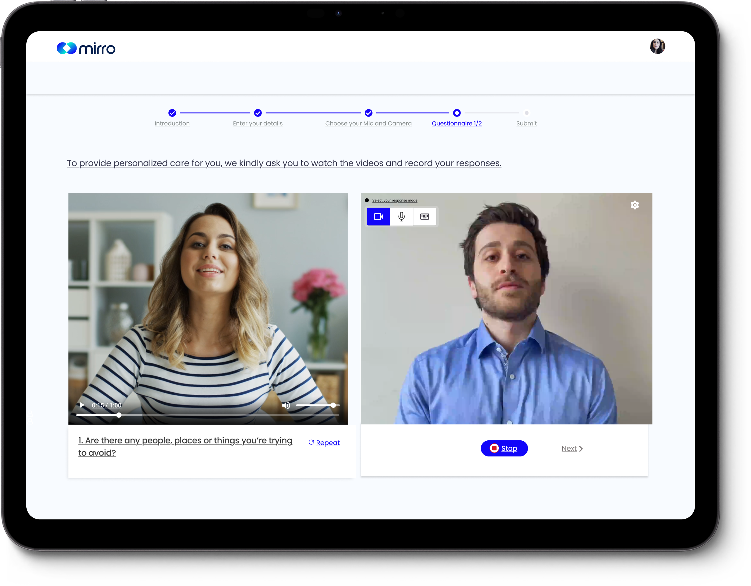 mirro.ai Intake